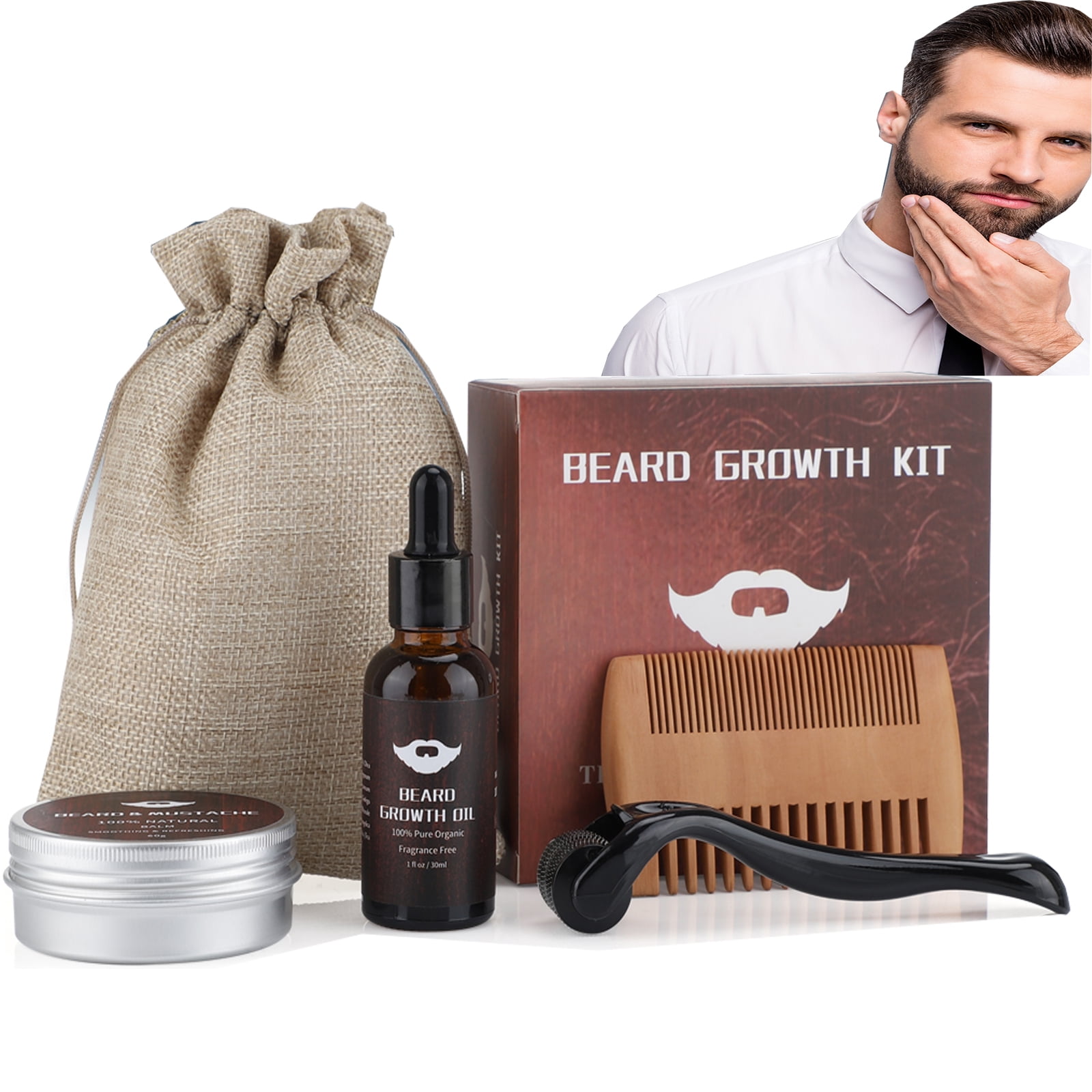 Derma Roller for Beard Growth Beard Roller Kit with Beard Growth Oil