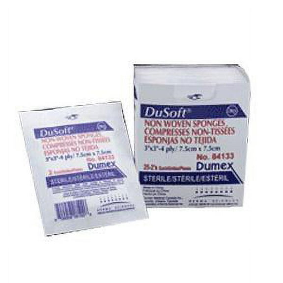 Derma Sciences DuSoft Non-Woven Sponge, 6-Ply 4'' x 4'', Pack of 25