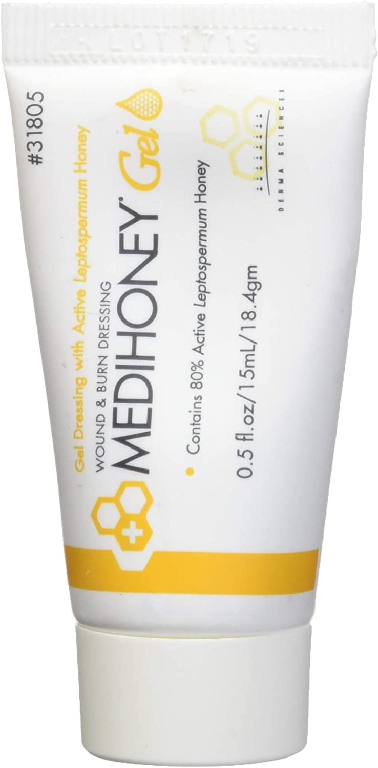 Derma Sciences Improved Medihoney Wound & Burn Dressing Gel 0.5 Oz 3 Pk | Burn Cream | Active Skin Repair