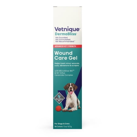 Vetnique Labs Dermabliss Vet Strength Antibacterial Wound Care Gel for Dogs & Cats, 1.5 oz