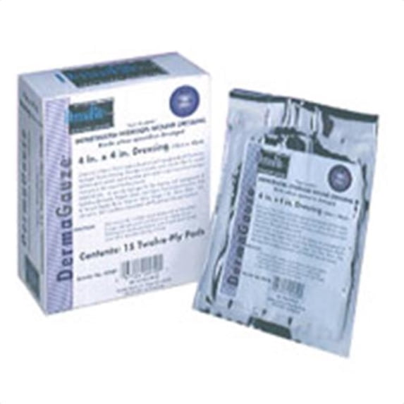 DermaGauze Impregnated Hydrogel Wound Dressing 4"X4" 15 Each