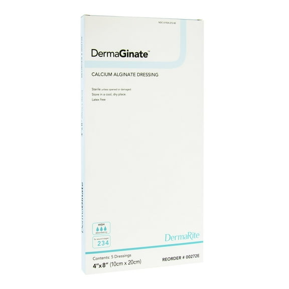 DermaGinate Alginate Dressing 4 X 8'' Sterile 5 per Box