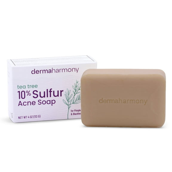 DermaHarmony 10% Sulfur and Tea Tree Bar Soap - 4 oz - (1 Bar)