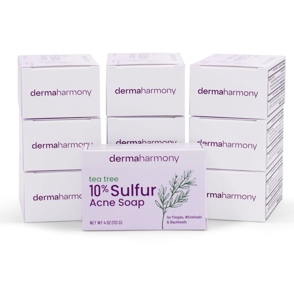 DermaHarmony 10% Sulfur and Tea Tree Bar Soap - 4 oz - (10 Bars)