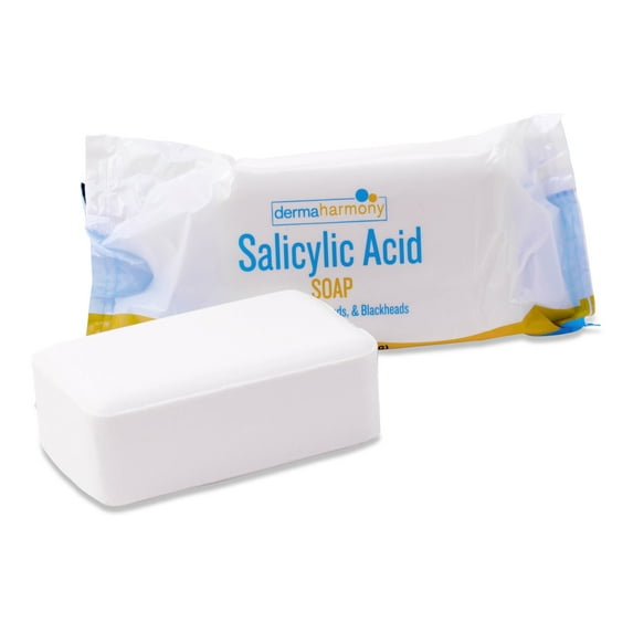 DermaHarmony 2% Salicylic Acid Bar Soap for the treatment of Acne, Blackheads & Whiteheads - 4 oz (1 Bar)