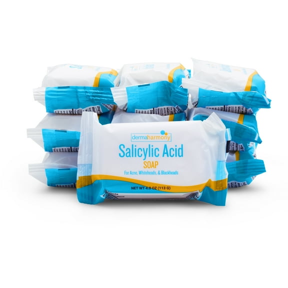 DermaHarmony 2% Salicylic Acid Body & Facial Bar Soap (10 Bars)