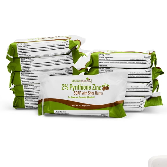 DermaHarmony 2% Zinc Pyrithione (ZNP BAR) Shea Butter Soap (10 Bars) 3.7 oz ea