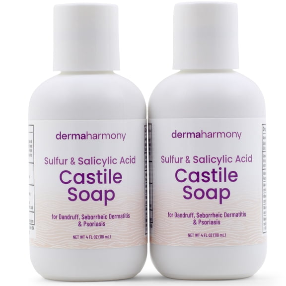 DermaHarmony Sulfur & Salicylic Acid Liquid Castile Soap - 4 fl oz (2 Bottles)
