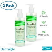 DermaKleen Antibacterial Hand Soap 7.5 oz Pump Bottle, 2 Pack - Alcohol Free Liquid Hand Sanitizing Lotion - Disinfects, Moisturizes - Vitamin E Enriched - Triclosan Free, Antimicrobial, Antiseptic