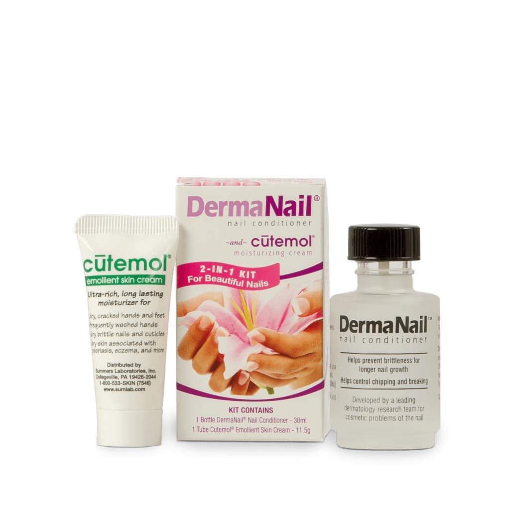 DermaNail Fingernail Care Kit Nail Strengthener, Cuticle Cream for