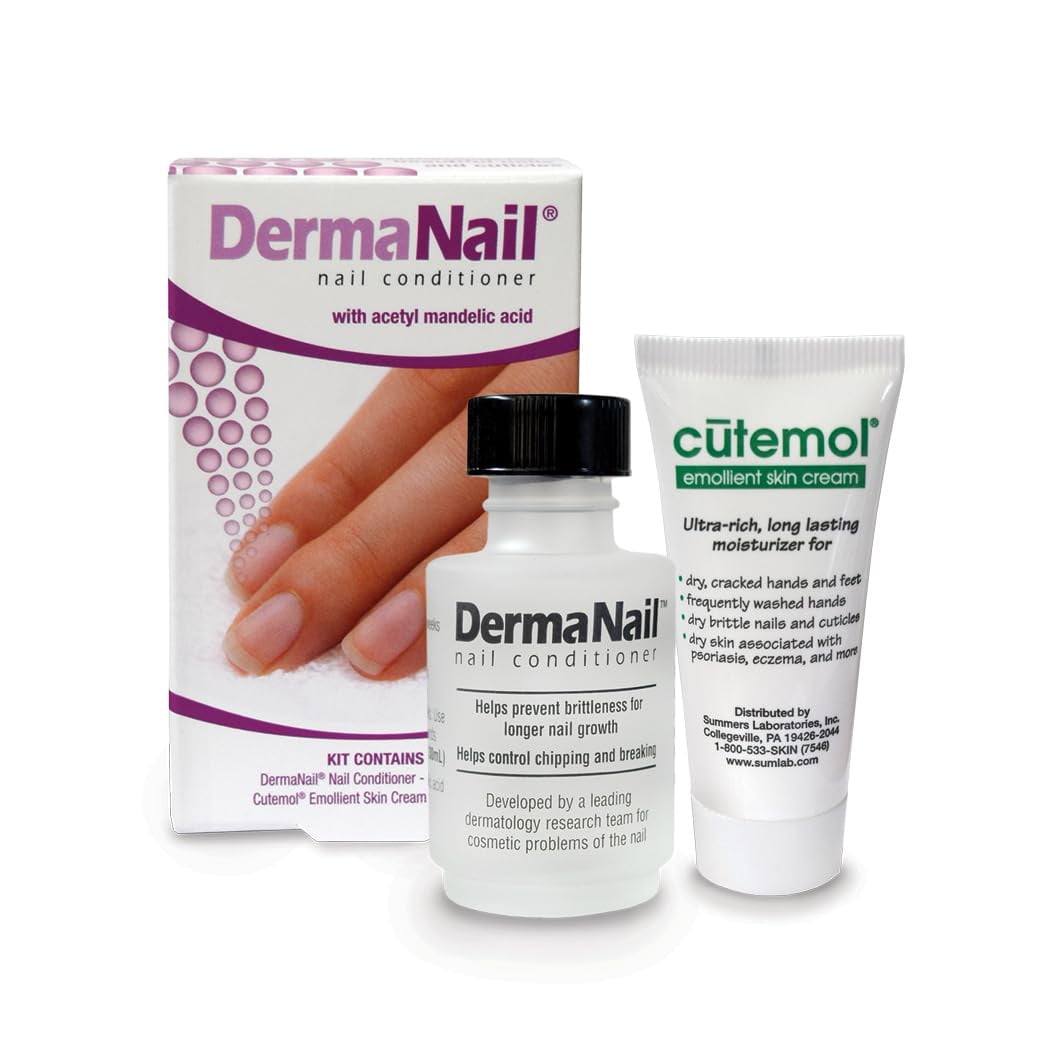 DermaNail Nail Strengthener and Cuticle Cream Set Fingernail Care Kit