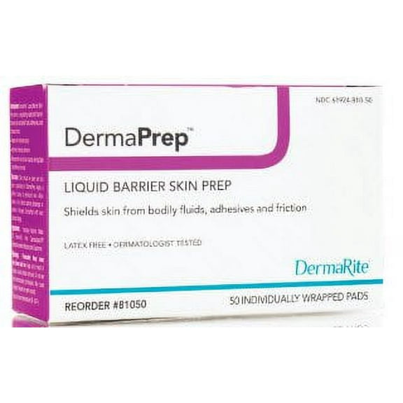 DermaPrep Skin Barrier Wipe Isopropyl Alcohol Individual Packet, 81050 - BOX OF 50