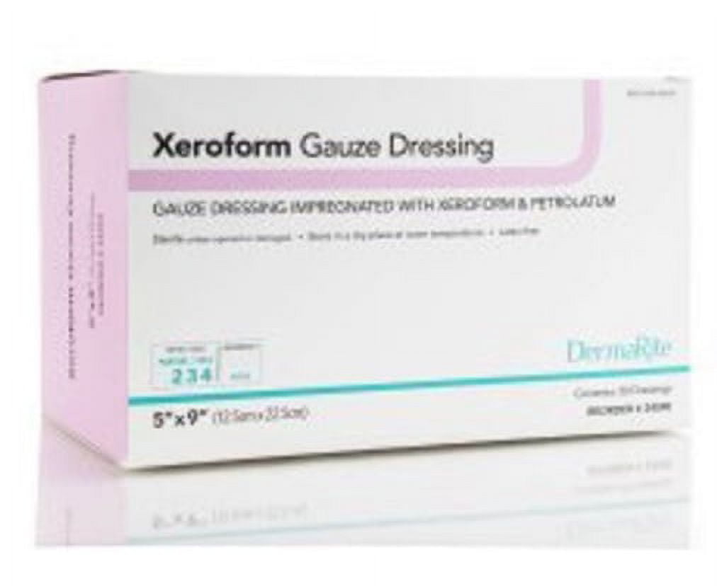 DermaRite Impregnated Dressing 5 X 9 Inch Gauze Xeroform / Petrolatum Sterile, 24590 - Box of 50