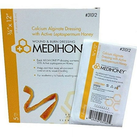 DermaSciences 31012 Calcium Alginate ¾ in. x 12 in. (2 Boxes of 5)