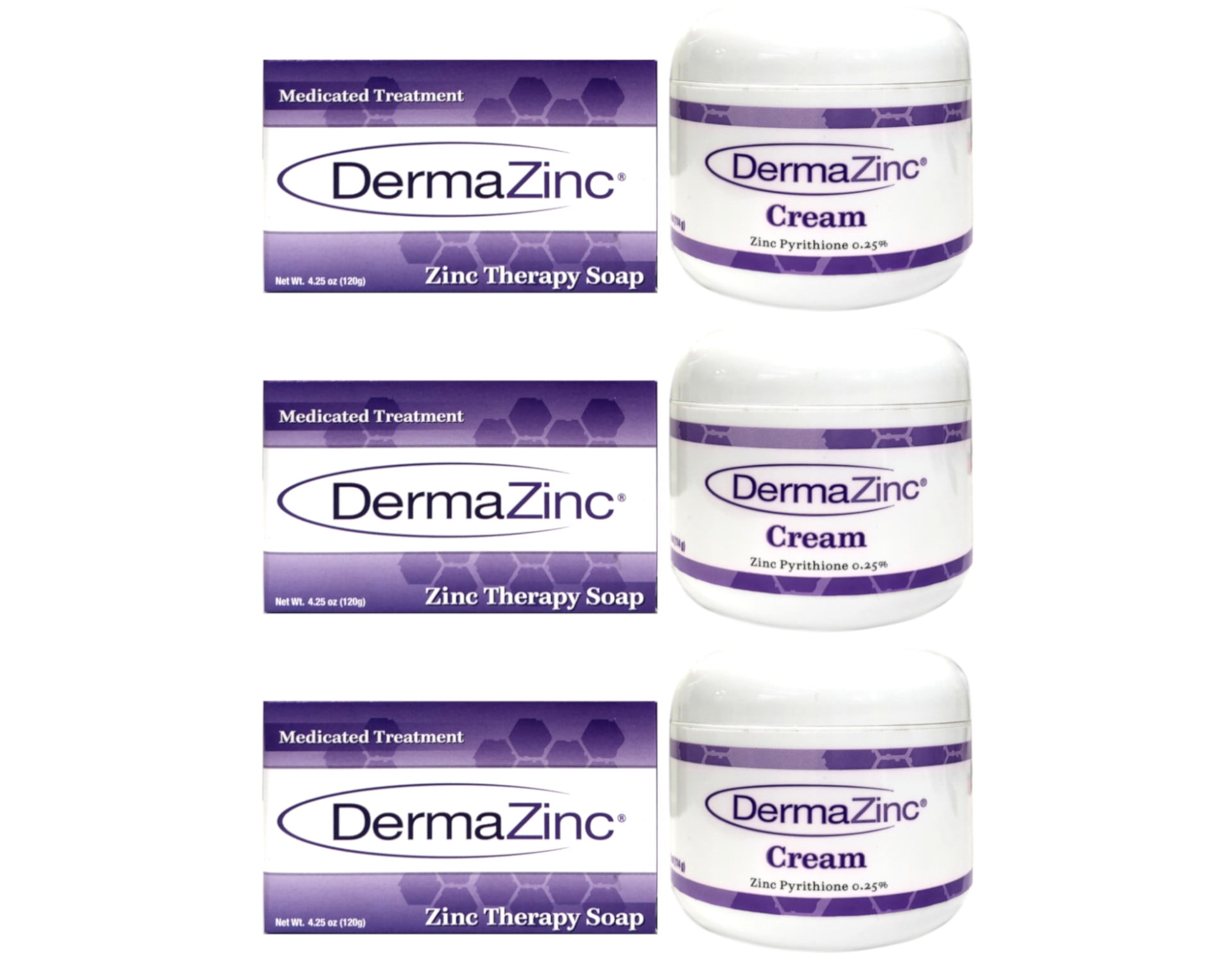 DermaZinc Zinc Therapy Soap & Cream Kit, Pack of 3