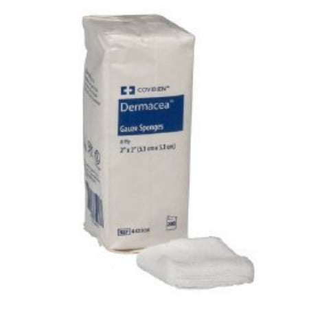 Dermacea Gauze Sponge Cotton 8-Ply 2 X Inch Square NonSterile, 442308 - CASE OF 5000