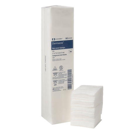 Dermacea Non-woven Sponge - 4 Inches x 4 Inches, Non-woven, 4-Ply, Non-sterile, 200 Count