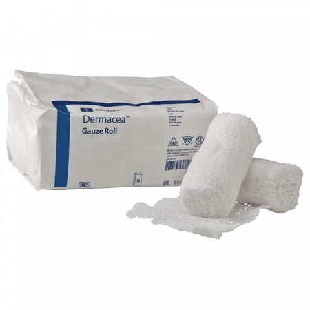 Dermacea Nonsterile Low-Ply Gauze Rolls 2 Inches x 4 Yards, 12 Count