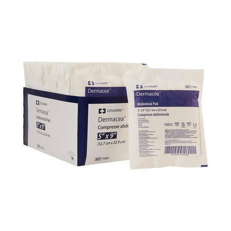 Dermacea Sterile Abdominal Pad, 5 x 9 Inch, Cardinal 7196D, 1 Count