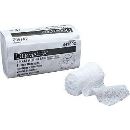 Dermacea Stretch Conforming Bandage Cotton / Polyester 1-Ply 4 Inch X 4 Yard Roll NonSterile 4 Packs of 12 (48 Total)