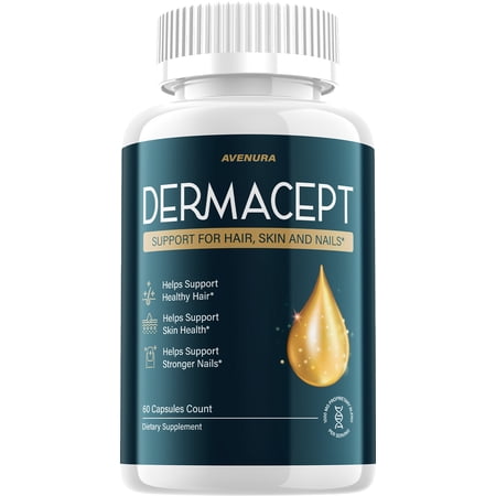 Dermacept Capsules – Derma Cept Pills Advanced Fomula Natural Ingrendients, 1 Pack, 60 Capsules