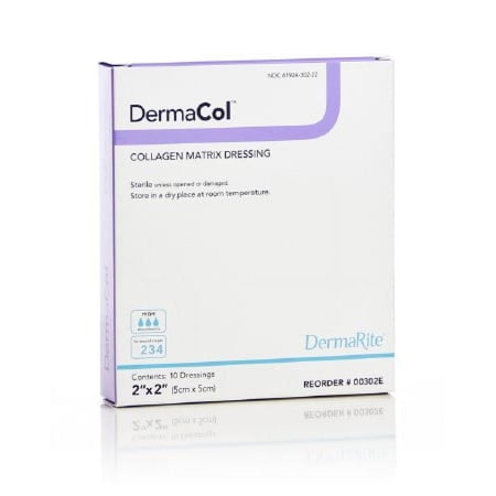 Dermacol Collagen Matrix Dressing, 2 x 2 Inch, Sterile, 10 Count