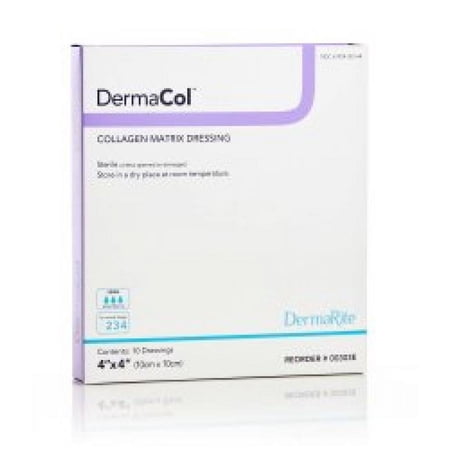 Dermacol Collagen Matrix Dressing, 4 x 4 Inch, Sterile, 10 Count