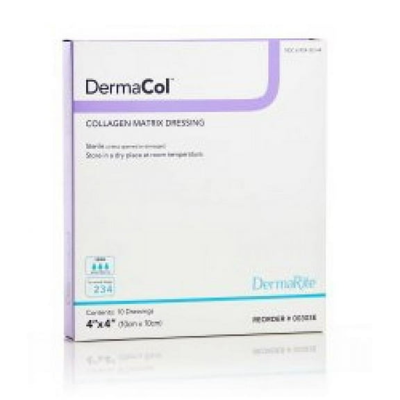Dermacol Collagen Matrix Dressing, 4 x 4 Inch, Sterile, 10 Count