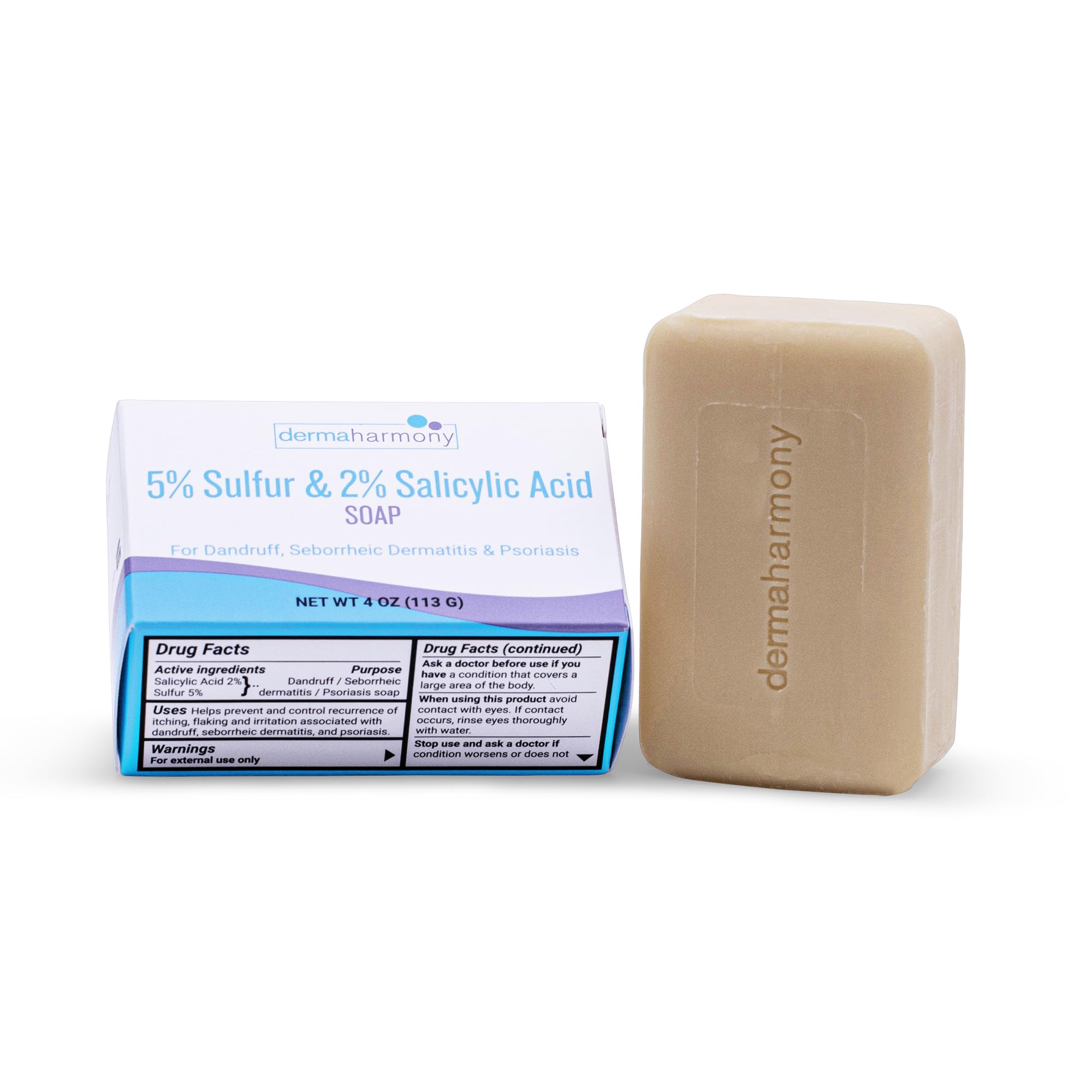 Dermaharmony 5 Sulfur 2 DNF2 Salicylic Acid Bar Soap 4 oz Crafted for those with Seborrehic