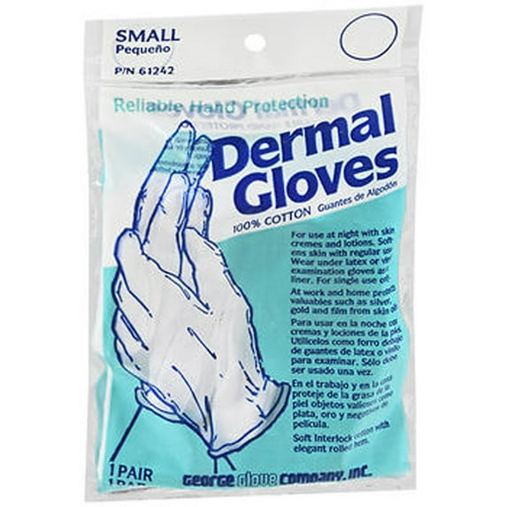 Dermal 100% Cotton Gloves, Small