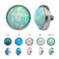 thumbnail image 1 of Dermal Anchor Tops Synthetic Opal Body Jewelry Titanium Tops with 16g 4mm, 1 of 1