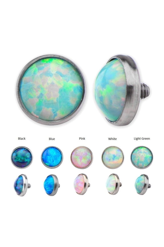 Dermal Anchor Tops Synthetic Opal Body Jewelry Titanium Tops with 16g 4mm