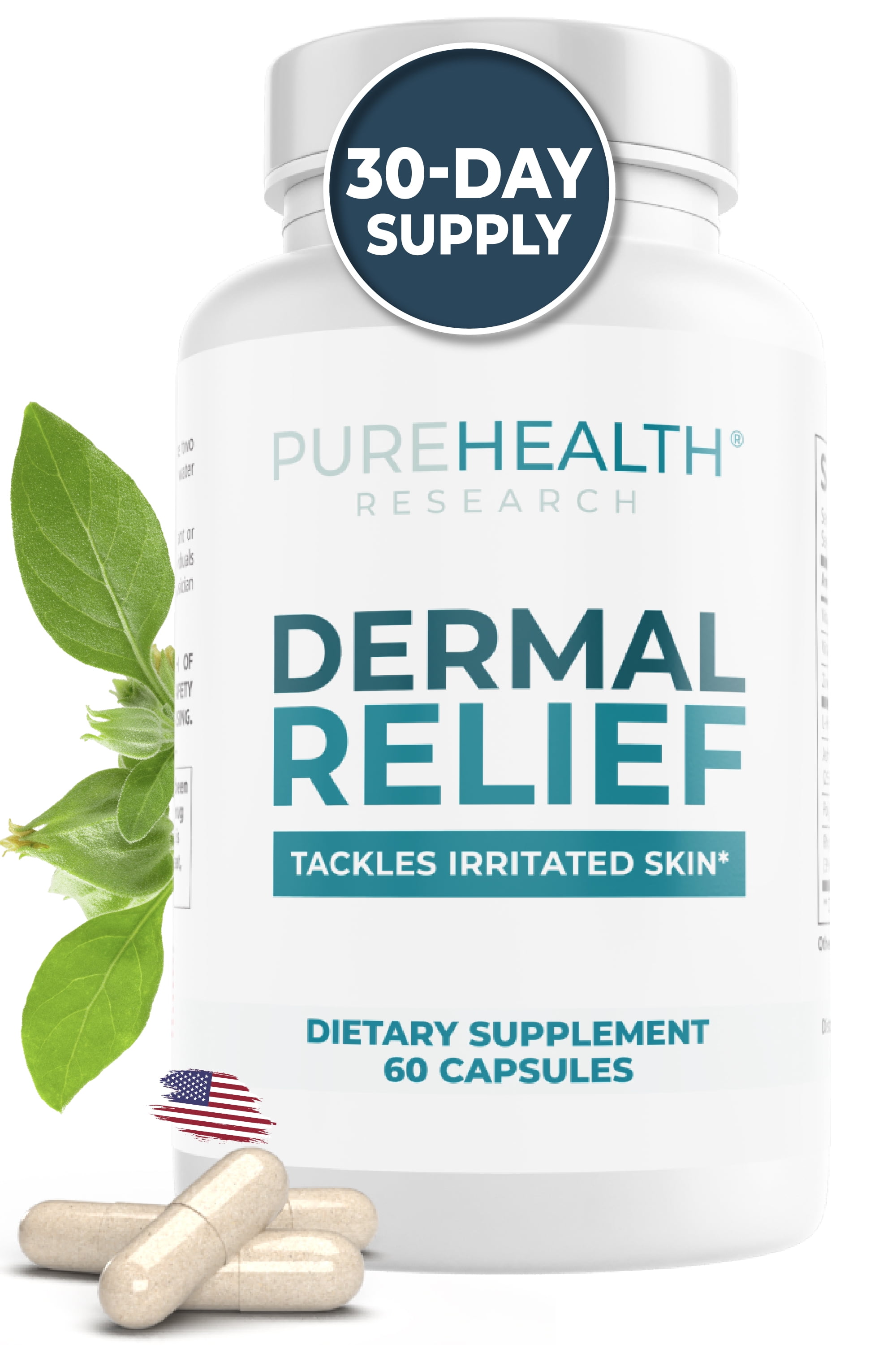 Dermal Relief Supplements for Irritated Skin, Eczema and Dermatitis