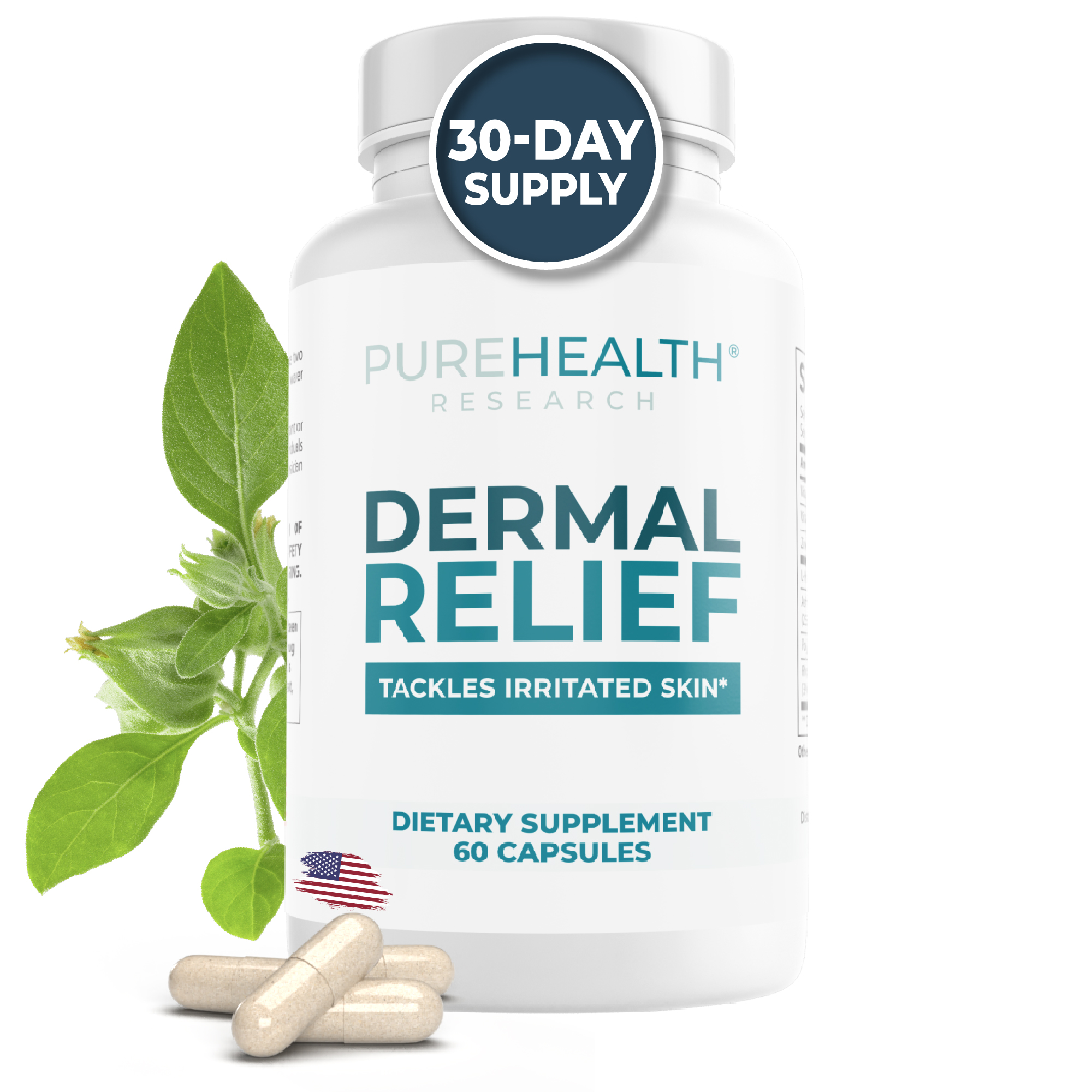 Dermal Relief Supplements for Irritated Skin, Eczema and Dermatitis