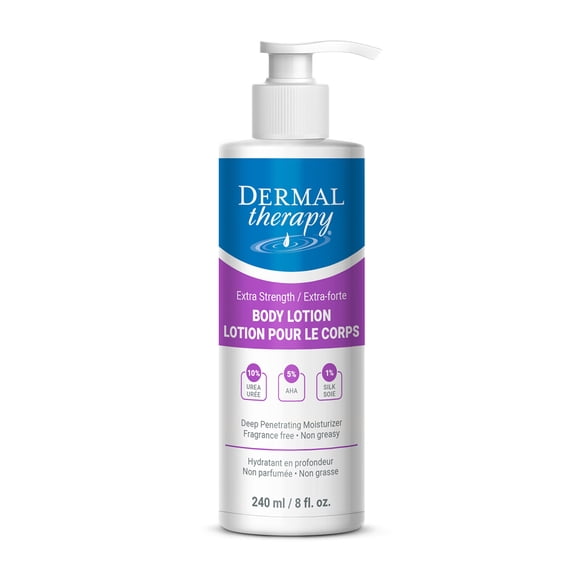 Dermal Therapy Extra Strength Body Lotion - Hydrating Treatment Restores Moisture to Heal Dry, Cracked, Itchy Skin | 5% Alpha Hydroxy Acids and 10% Urea | 8 fl. oz