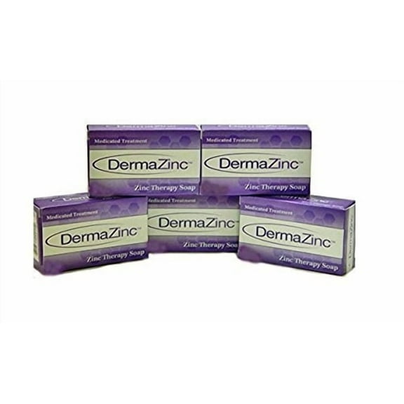 DermaZinc Zinc Therapy Medicated Treatment Soap Bar, 4.25 oz (Pack of 5)