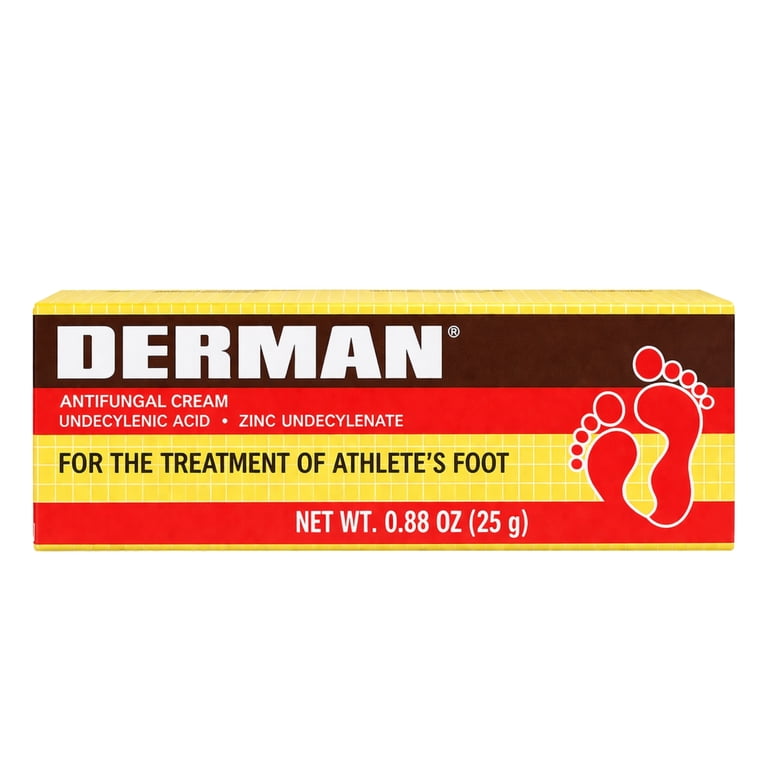 Derman Antifungal Cream for Athlete's Foot, Undecylenic Acid and
