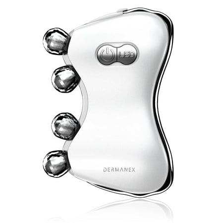 Dermanex 3D LED Face Massager Roller - Facial Massager Beauty Skin Care Tool for Face Neck (White)