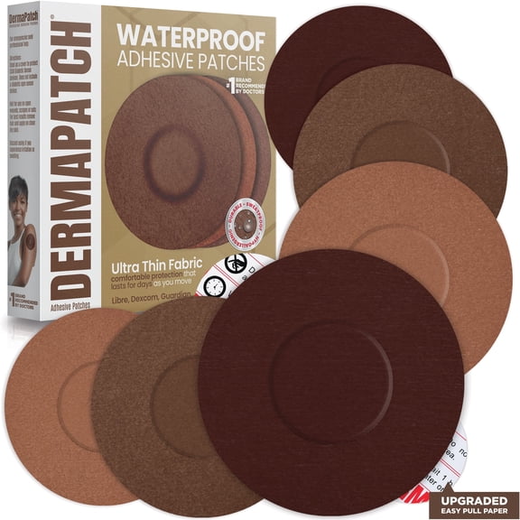 Dermapatch - Waterproof CGM Adhesive Patches - Brown Color 25PCs