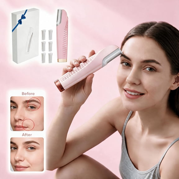 MQ Dermaplane Razor for Women Face, Rechargeable Electric Facial Hair Removal Tool with 7 Replacement Blades, 3 Speeds Exfoliator with LED Light for Peach Fuzz Skincare Makeup Prep