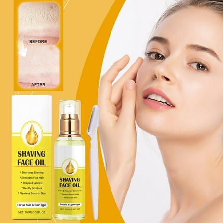 Dermaplaning Kit, Dermaplane Oil with Dermaplaning Tools, Shave Oil for Women, Softens Area Pre Shave & After Shave, Use with Face Razor, Face Shaver, Eyebrow Razor, Microblade