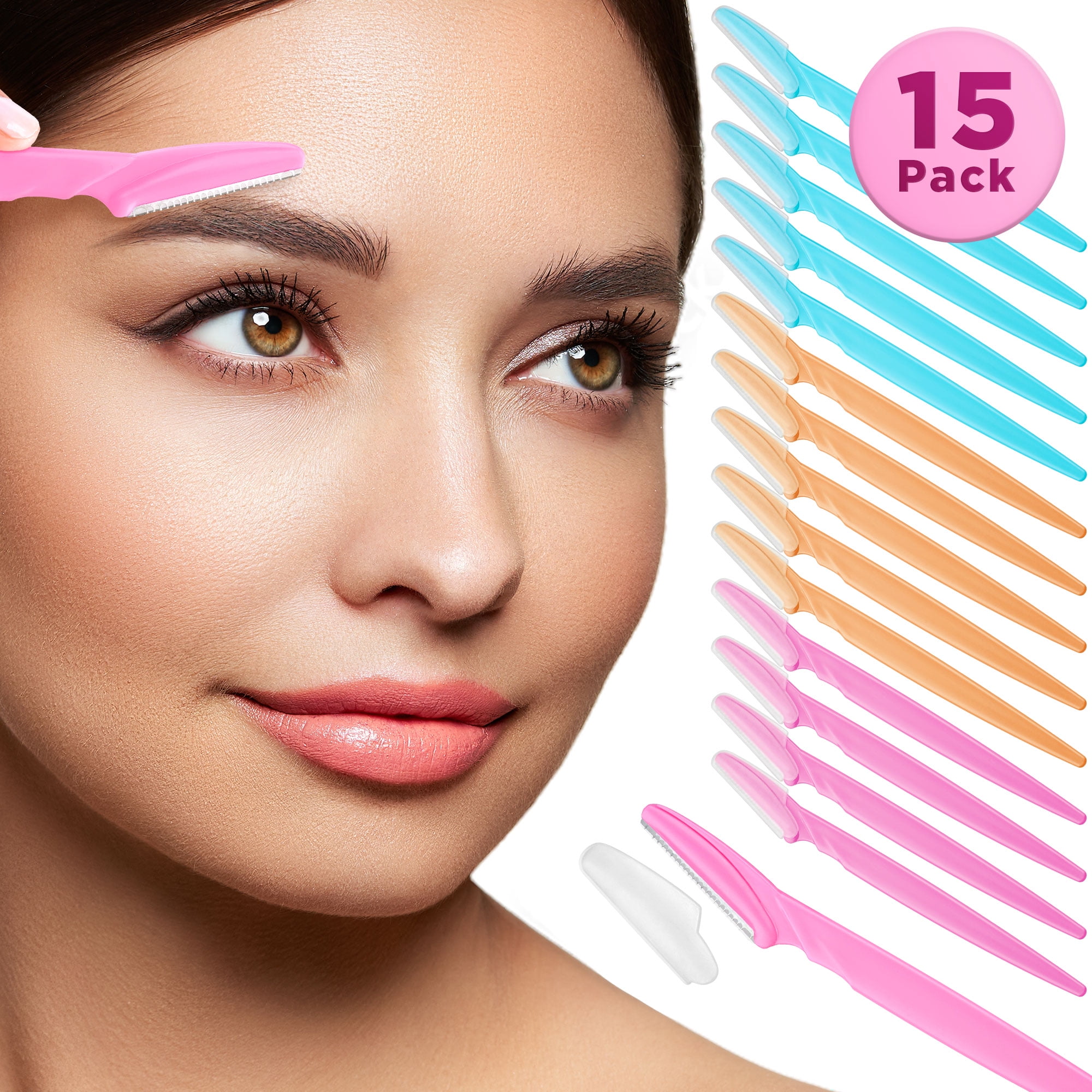 Dermaplaning Tool, Eyebrow Razor, Face Razors for Women, Multicolor 15 PK by Nysa-9