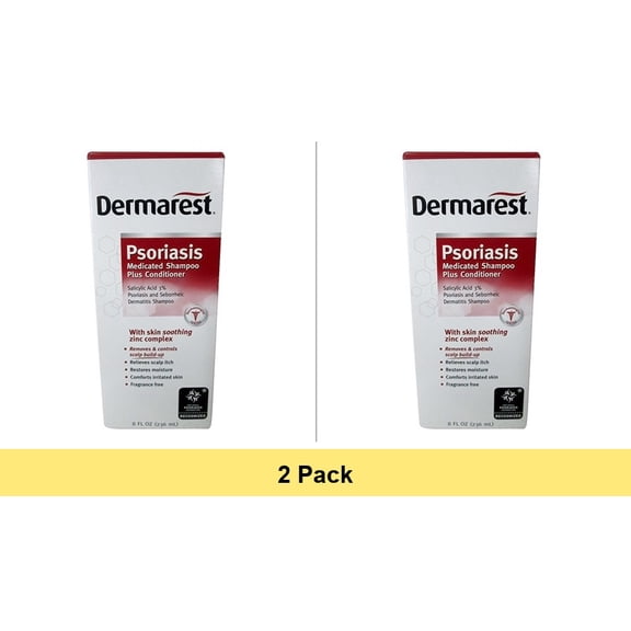 Dermarest Psoriasis Medicated Shampoo Plus Conditioner - 8 Oz - 2 Pack