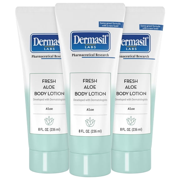 Dermasil Body Lotion, Fresh SBF3Aloe, 3-Pack - Non-Greasy, Fast-Absorbing, Fresh Scent, 8 Oz Ea