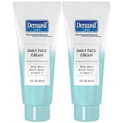 Dermasil Daily Face Cream 2-Pack – Oil-Free, Lightweight Moisturizer with Witch Hazel, Rose Water, and Vitamin E, 2 Oz Ea