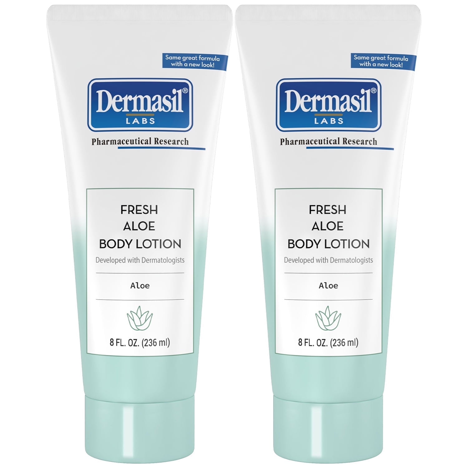 Dermasil Fresh Aloe Body Lotion 2-Pack, Non-Greasy, Fast-Absorbing Skin Barrier Repair, 8 Oz Ea