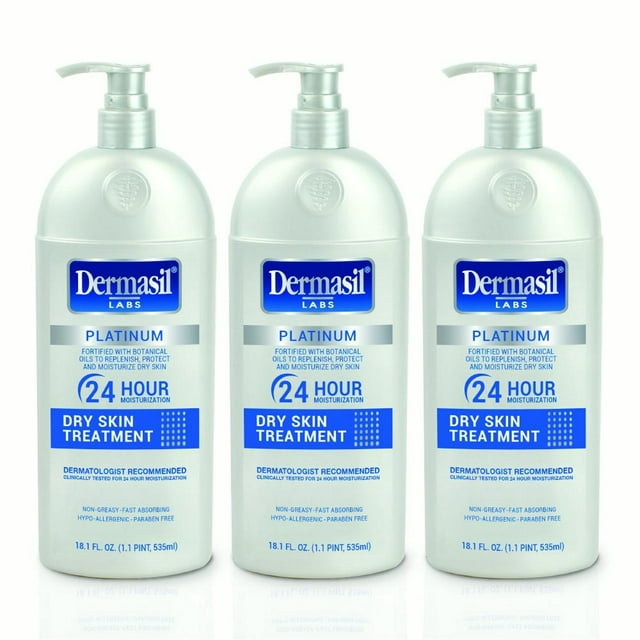 Dermasil Labs Platinum Hand and Body Lotion 3-Pack Dry Skin Treatment