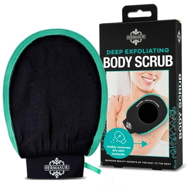 Dermasuri Exfoliating Glove - Exfoliating Mitt, Body Scrubber Dead Skin Remover and Tan Remover (1 Pack)
