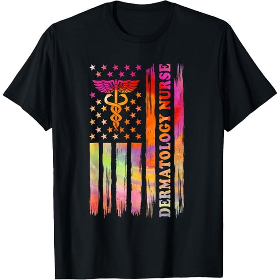 Dermatology Nurse US Flag Dermatology Nursing T-Shirt