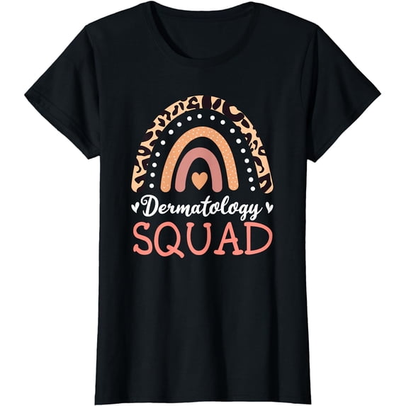 Dermatology Squad Leopard Rainbow Dermatologist Skin Doctor T-Shirt